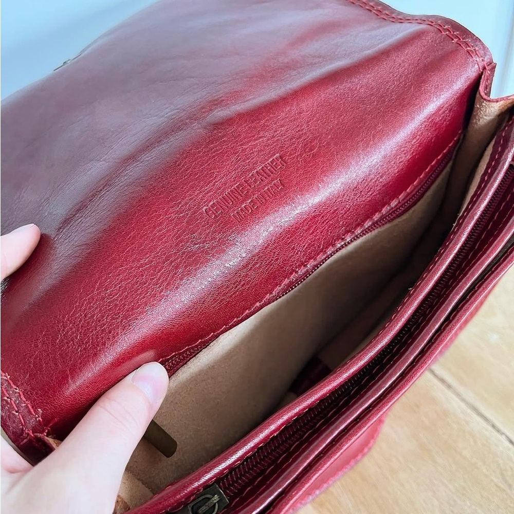 Red Leather Crossbody Bag - Picture 4 of 5